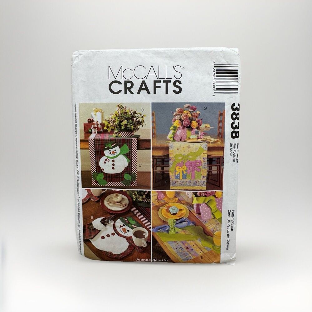 McCall's Crafts Pattern 3838 Winter Spring Placemat Table Runner Napkin Rings